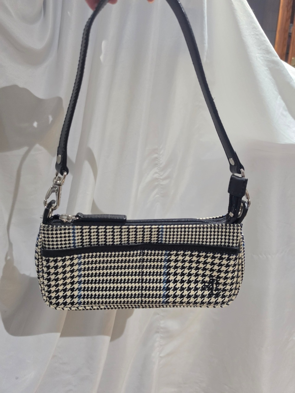 Vintage Ralph LAUREN Black & White Houndstooth Mini Shoulder Bag